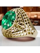 Пръстен Винтидж крафт Смарагд 14K жълто злато vrc030y